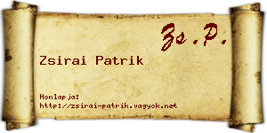 Zsirai Patrik névjegykártya